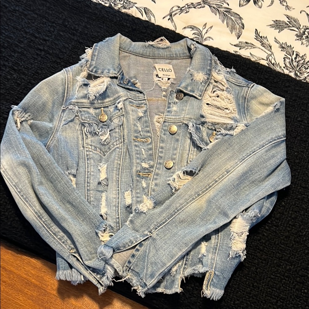 Cello Distressed Denim Jacket